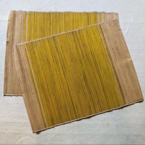 NWT Two Raffia Placemats yellow handmade